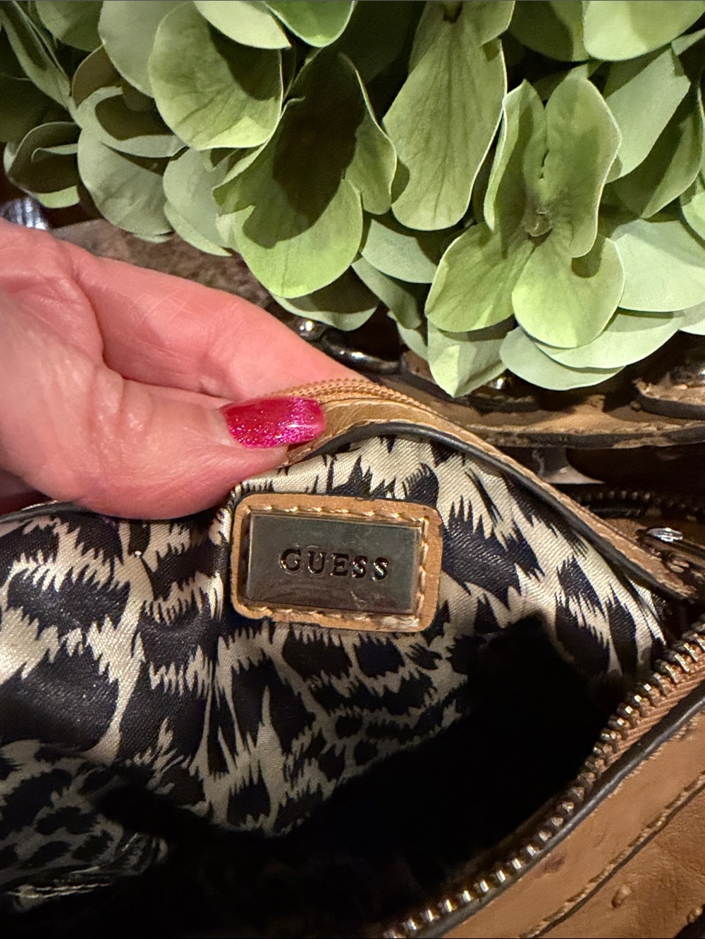 Guess Beige/Tan Studded Shoulder Bag with Buckle Accent ADORABLE! - Picture 6 of 10
